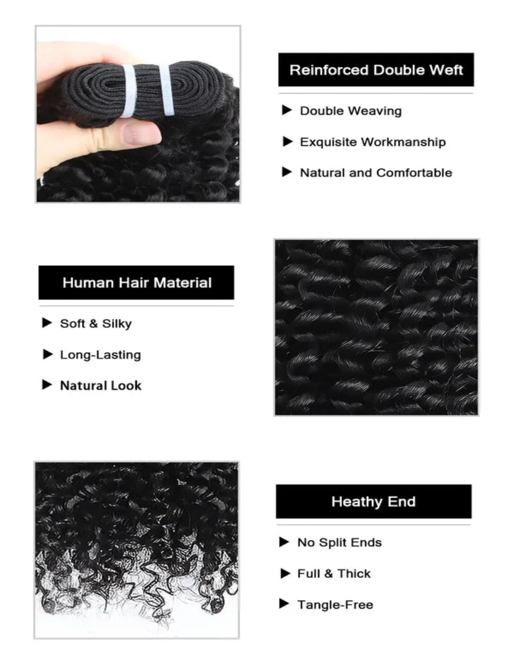 Cambodian Virgin Hair Bundle Kinky Curly Natural Color