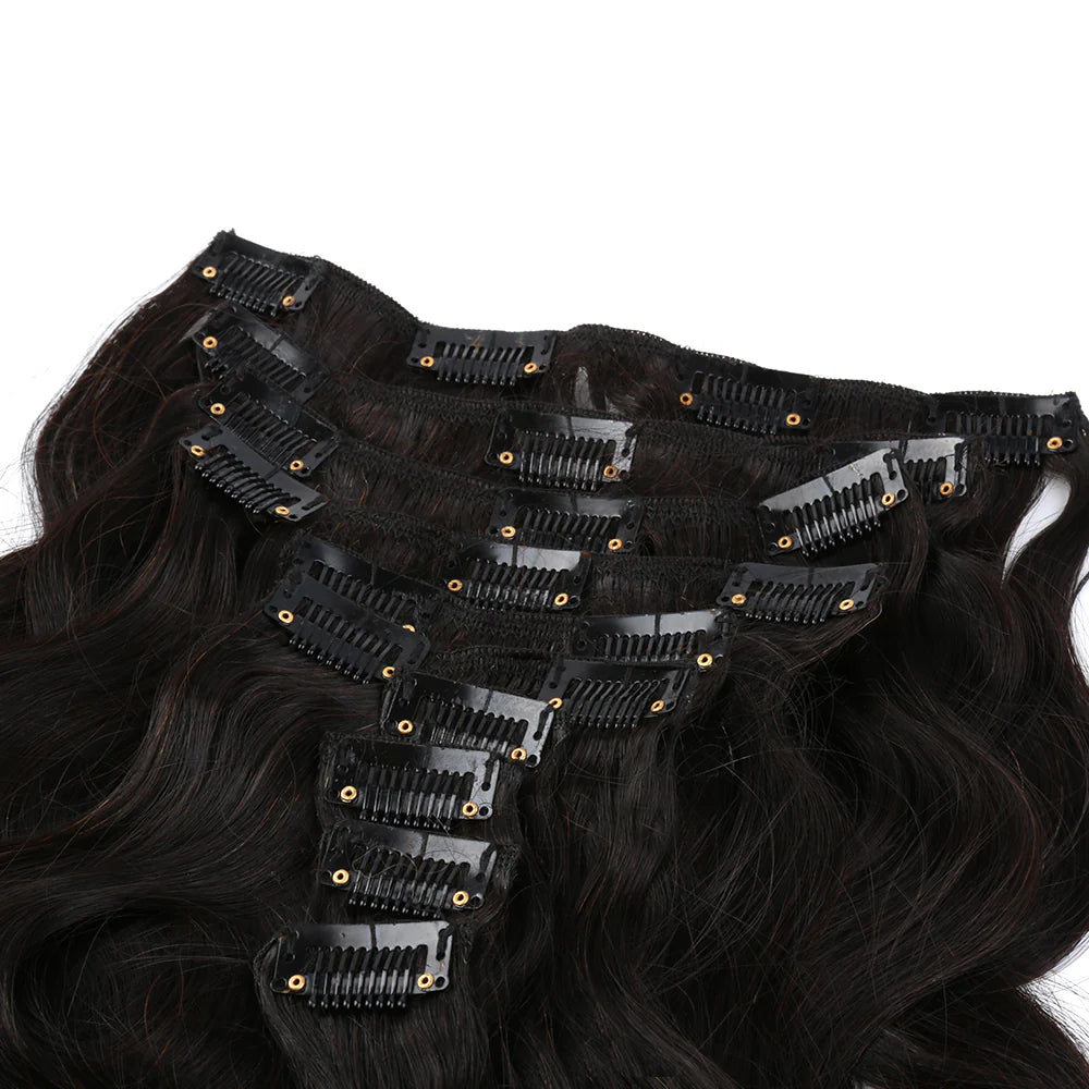 Body Wave Natural Black 160G Clip-In Hair Extensions
