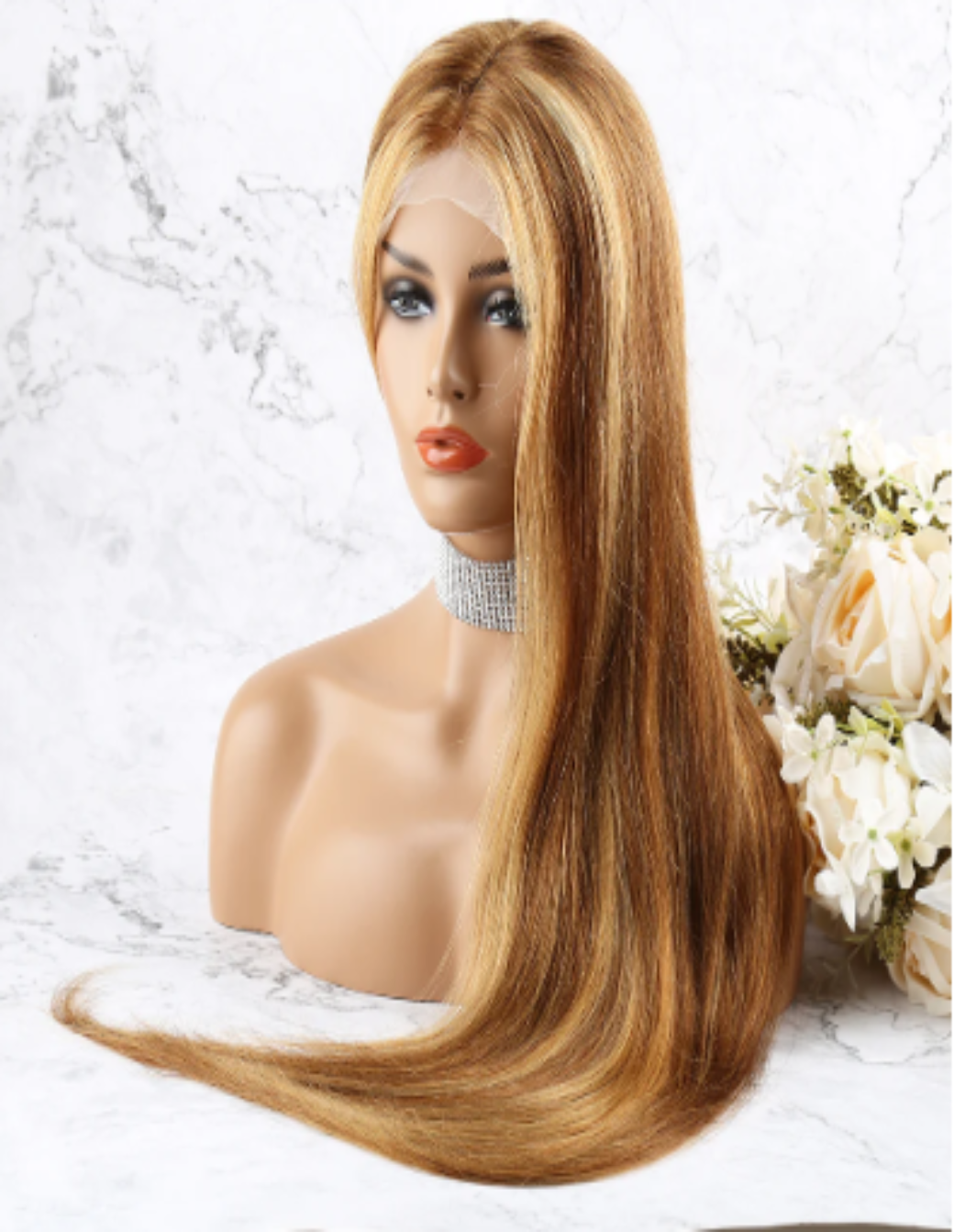 4/27 Lace Front Wig High Light Color Wig Straight