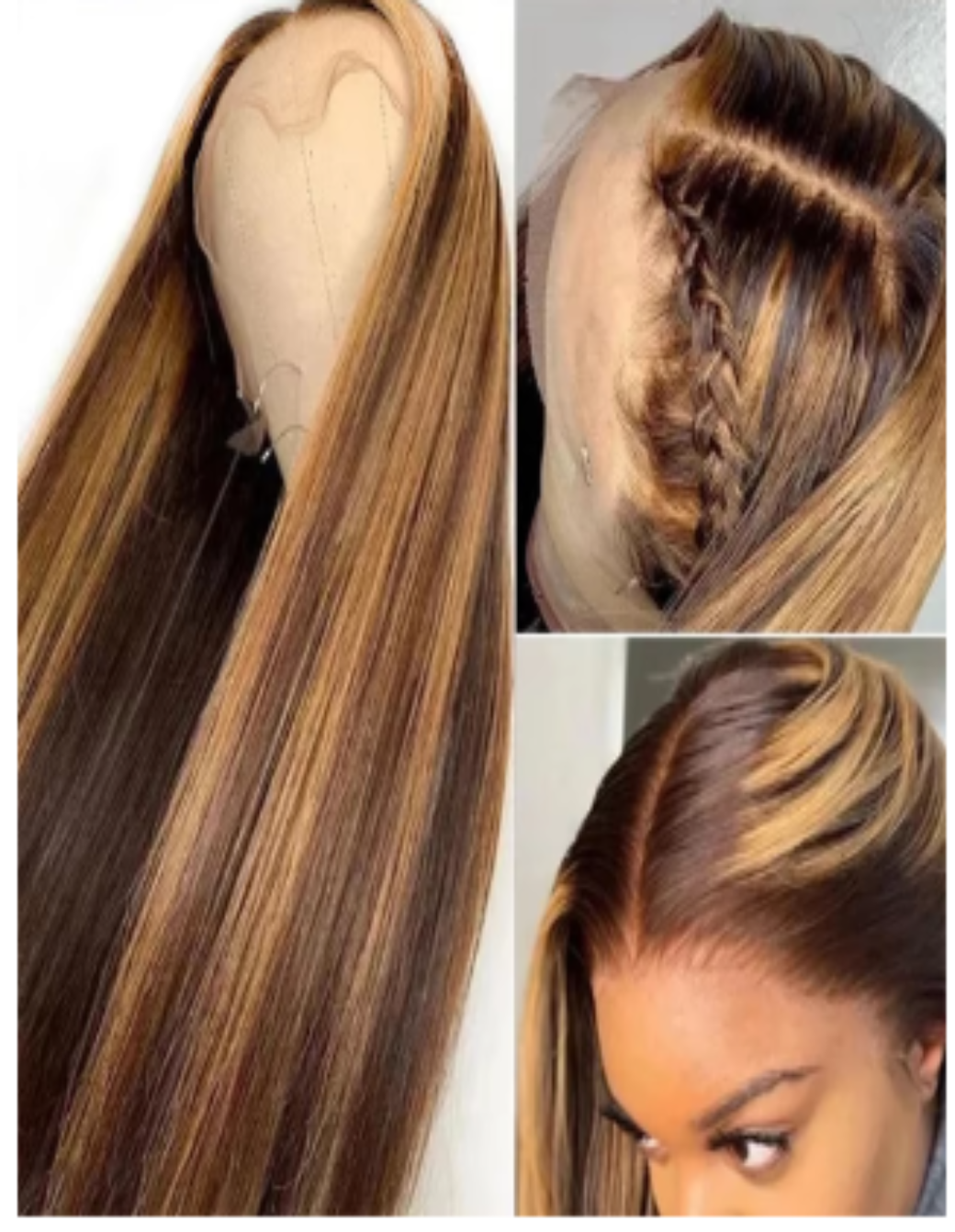 4/27 Lace Front Wig High Light Color Wig Straight