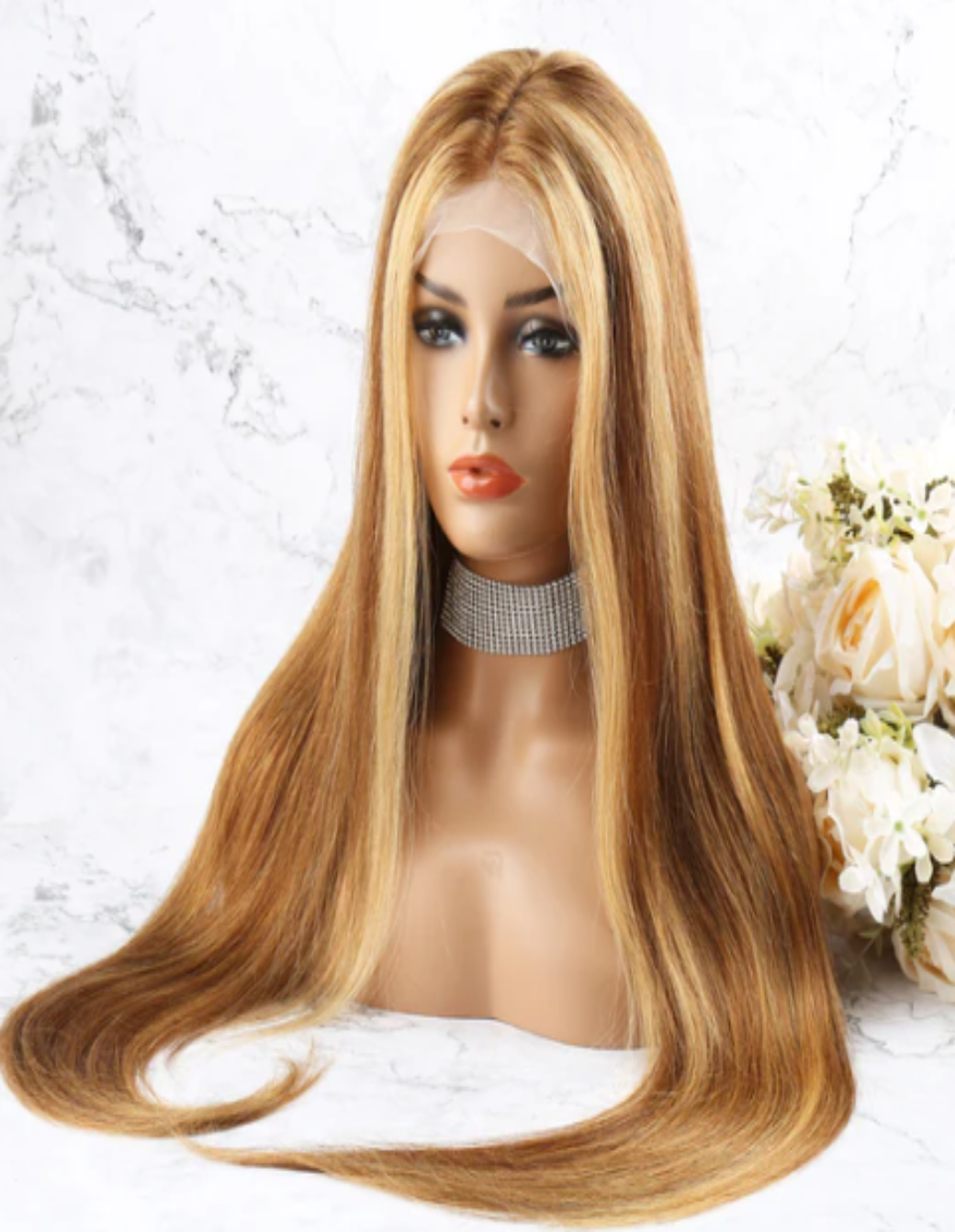4/27 Lace Front Wig High Light Color Wig Straight