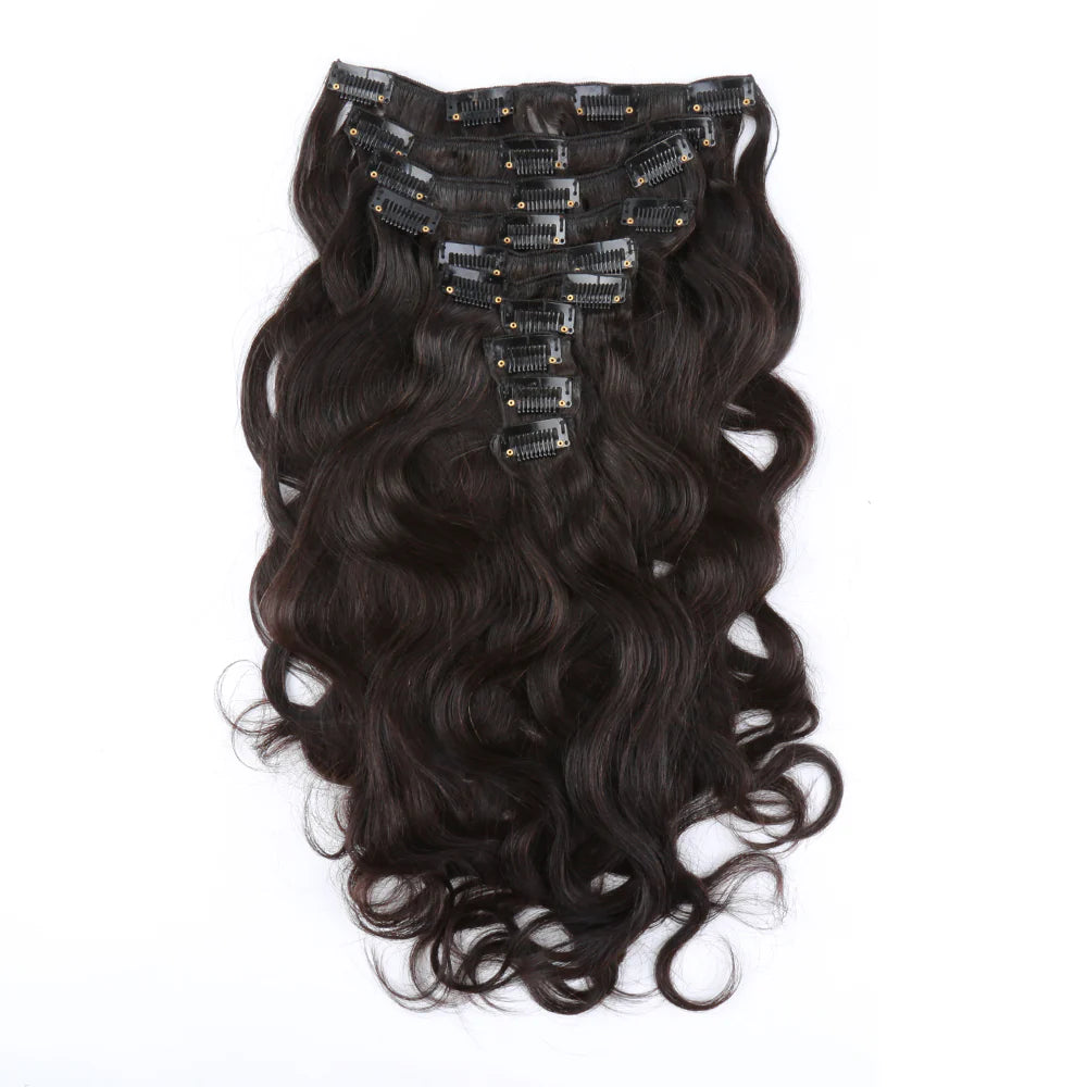 Body Wave Natural Black 160G Clip-In Hair Extensions