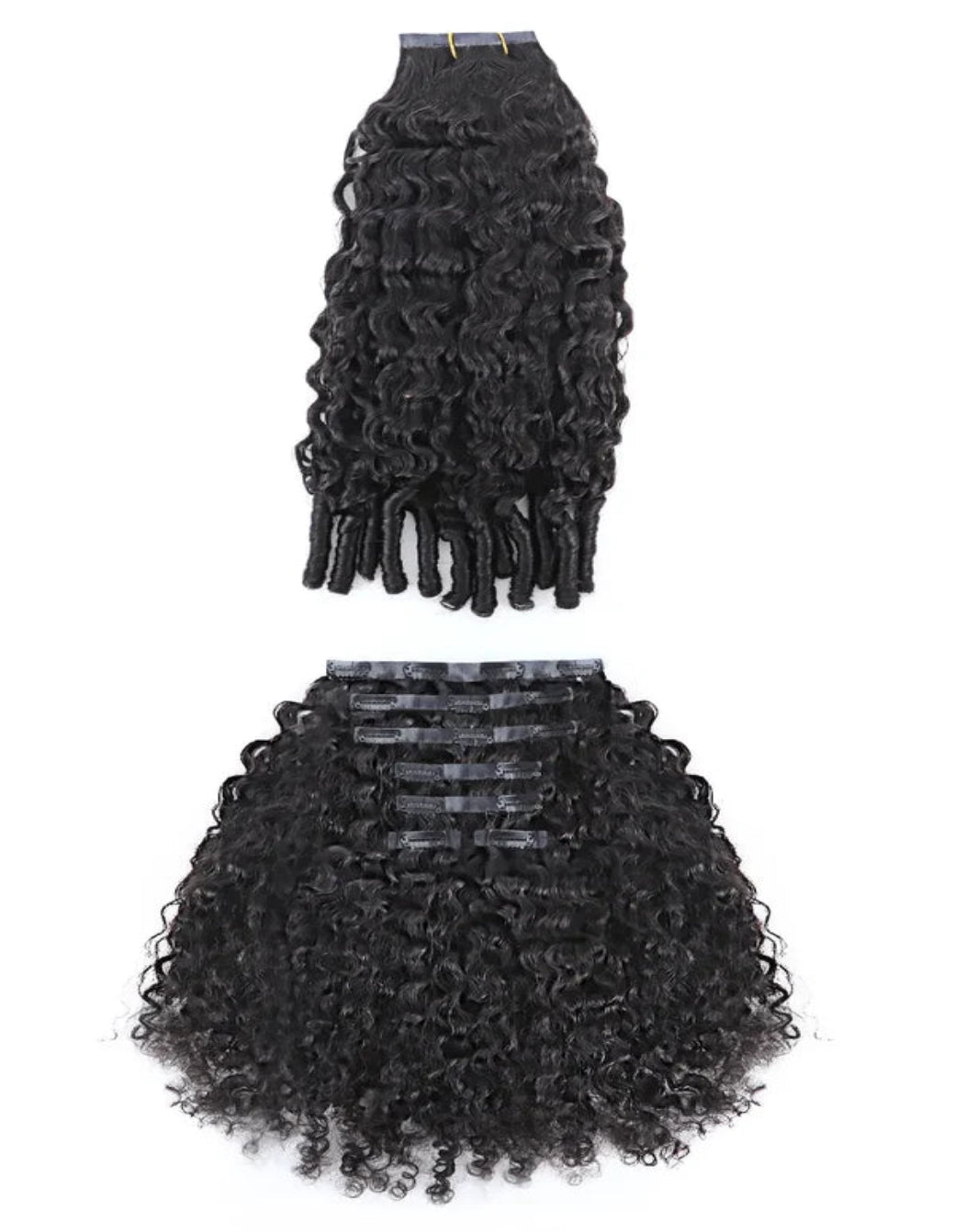 Burmese Curly with Spiral Curls Seamless Clip ins Double Drawn Hair